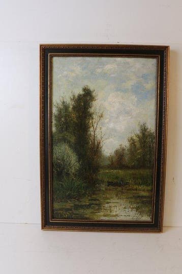 Marinus Heijl (1836-1931 ) - Visser in struiken., Antiek en Kunst