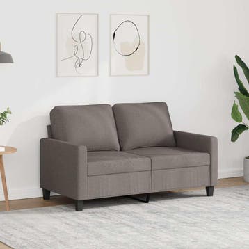 vidaXL Tweezitsbank / zetel 120 cm stof taupe, Verzenden