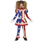 Horror Clown Halloween Kostuum Meisje Blauw Rood, Verzenden