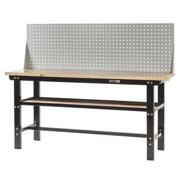 Werkbank zwart 200 cm met hardhouten blad en, Ophalen of Verzenden, Nieuw