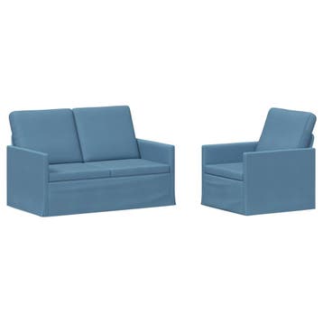 vidaXL bank / zetelstel 2 pcs Blauw Corduroy stof, Verzenden