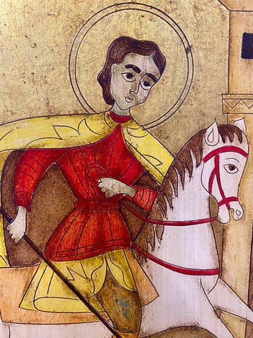 Icône - Saint Georges, le tueur de dragons - Bois