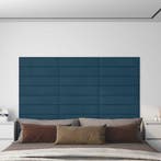 vidaXL Wand Hoofdbord 12 pcs Blauw Fluweel, Verzenden