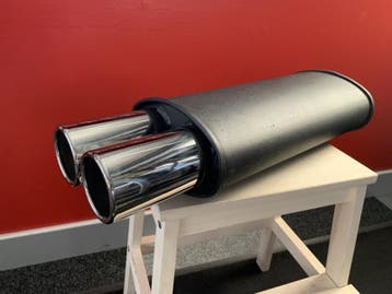 Einddemper xl universeel met dubbel 3 inch rvs eind tips, Auto-onderdelen, Ophalen of Verzenden, Nieuw