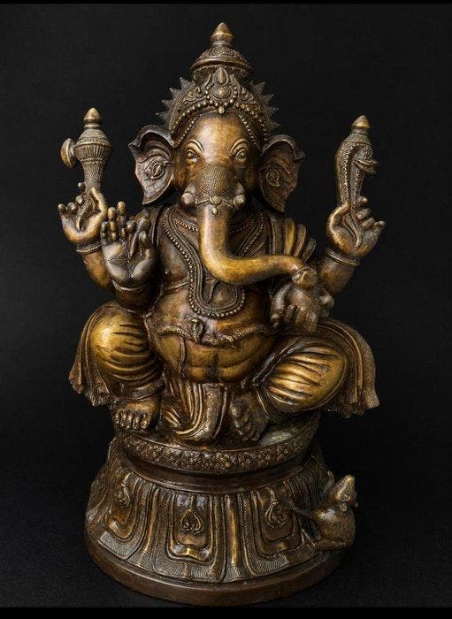 Beeld, Statua Ganesh in bronzo - 90 cm - Brons - 1980, Antiquités & Art, Art | Art non-occidental