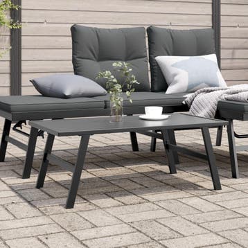 vidaXL Tuintafeltje 90x45x35 cm gepoedercoat staal zwart, Verzenden, Nieuw