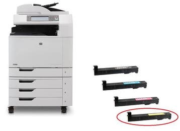 Second Hand HP - Huismerk Toner Geel CM6040, CM6030, CM6049, Computers en Software, Ophalen of Verzenden, Zo goed als nieuw, Cartridge