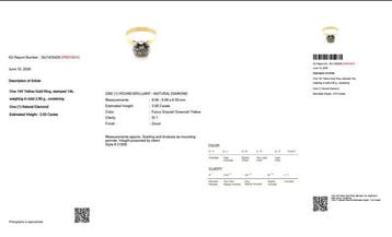 Ring - 14 karaat Geel goud - 3.00ct. tw. Diamant (Natuurlijk, Handtassen en Accessoires, Ringen, Nieuw