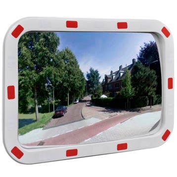 vidaXL Verkeersspiegel rechthoekig met reflectors 40x60 cm, Verzenden