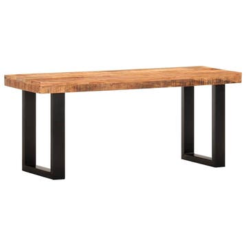vidaXL Bankje 110 cm massief ruw mangohout en staal, Verzenden