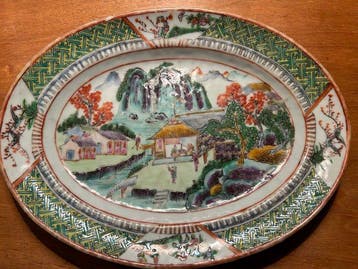 Schaal - Porselein - Stijl Famille Vert