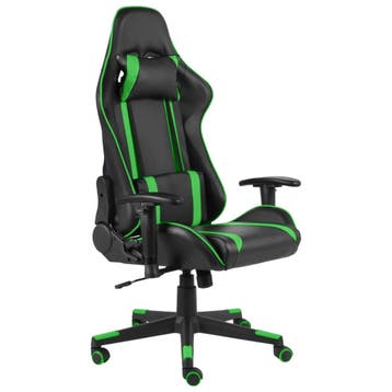 vidaXL Gamestoel draaibaar PVC groen, Verzenden, Nieuw
