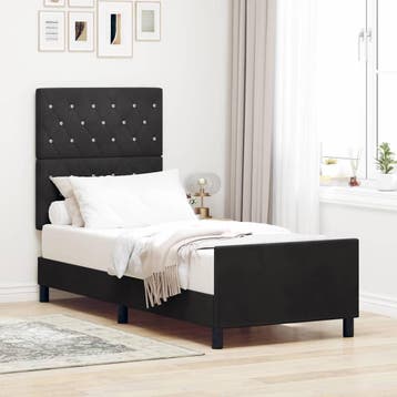 vidaXL Boxspring bed met hoofdeinde Zwart 80 x 200 cm, Huis en Inrichting, Verzenden, Nieuw