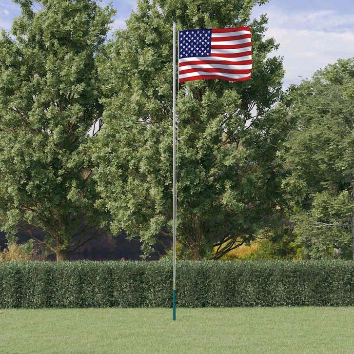 vidaXL Vlag met vlaggenmast Verenigde Staten 6,08 m, Diversen, Vlaggen en Wimpels, Nieuw, Verzenden