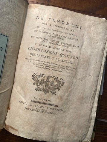 Abbate Spallanzani - De Fenomeni della Circolazione - 1773