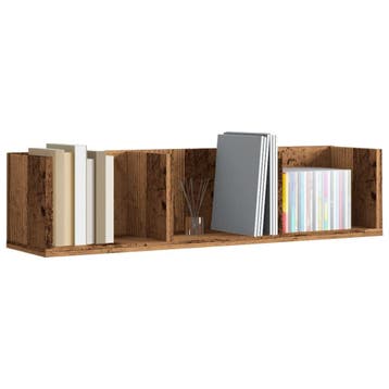vidaXL Cd-wandschap 75x18x18 cm bewerkt hout oud houtkleurig, Verzenden