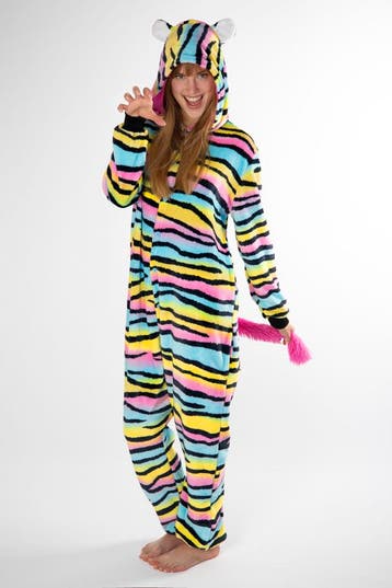 KIMU® Onesie Regenboog Tijger Zebra Pak S-M of 158-164 Tijge, Kleding | Dames, Ophalen of Verzenden, Nieuw