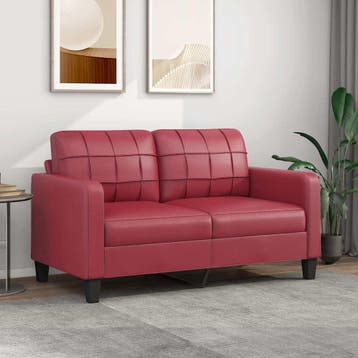 vidaXL Tweezitsbank / zetel 140 cm kunstleer wijnrood, Verzenden