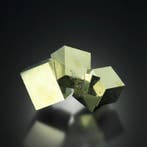 GEEN RESERVE. Spiegelglans GROTE kubische Gouden PYRITE