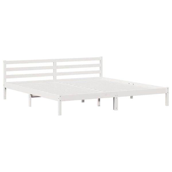 Grenen bedframe wit - Tweede kansje, OP = OP!, Huis en Inrichting, Slaapkamer | Bedden, Overige maten, 220 cm, Wit, Zo goed als nieuw