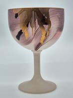 Moderne Design-Glasvase / Pokalvase – Handbemaltes Glas mit