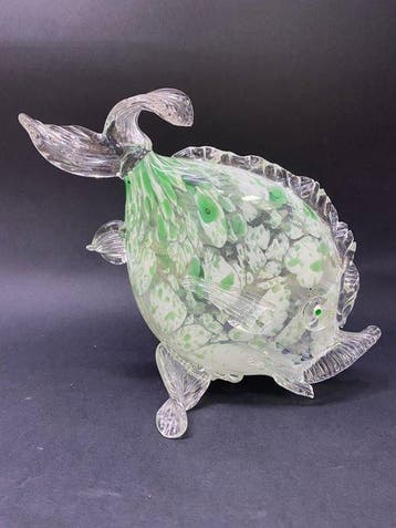 Fratelli Toso, Attr. - sculptuur, Pesce - 19 cm - Muranoglas, Antiek en Kunst
