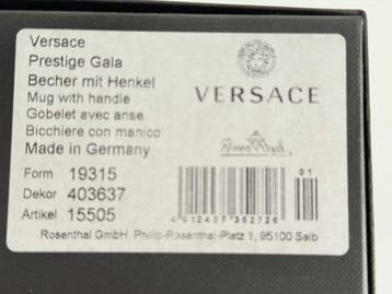 Rosenthal - Versace - Bekerglas - Beker met oor - 9 cm
