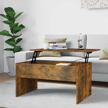 vidaXL Salontafel 80x50,5x41,5 cm bewerkt hout gerookt, Verzenden