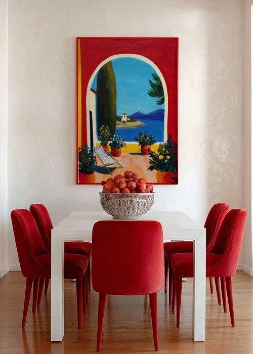 E. García - El arco rojo XL, Antiek en Kunst, Kunst | Schilderijen | Modern