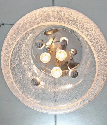 Space Age Produzione - Lustre - Verre de Murano, Cromato -, Antiquités & Art