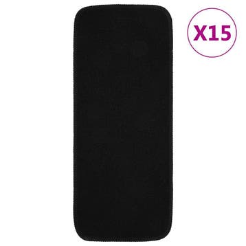 vidaXL Trapmatten 15 st anti-slip rechthoekig 60x25 cm zwart, Verzenden