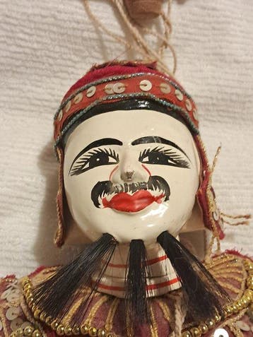Marionnette - Bois, Velours - 2000-2010, Antiquités & Art