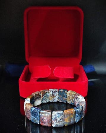 Prachtige en zeldzame veelkleurige Pietersiet armband in