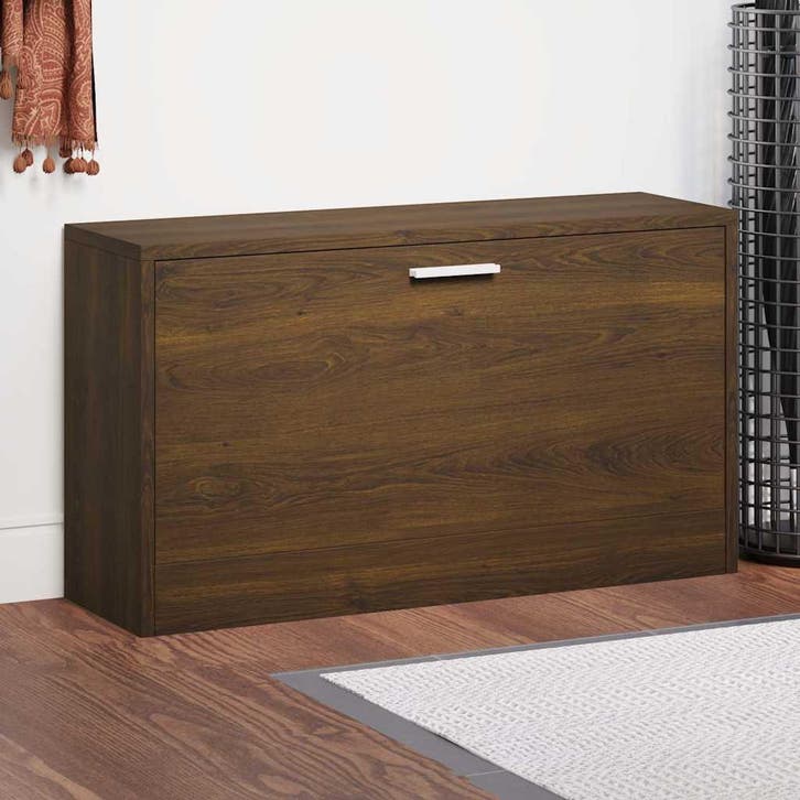 vidaXL Schoenenbank 80x24x45 cm bewerkt hout bruin, Huis en Inrichting, Kasten | Schoenenkasten, Nieuw, Verzenden