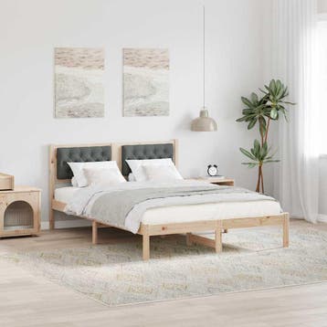 vidaXL Bedframe Donkergrijs 150 x 200 cm Massief grenenhout, Verzenden, Nieuw
