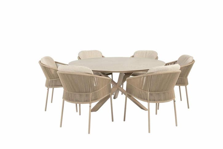 Taste by 4 Seasons Florence tuinset Latte met Prado tafel, Jardin & Terrasse, Ensembles de jardin