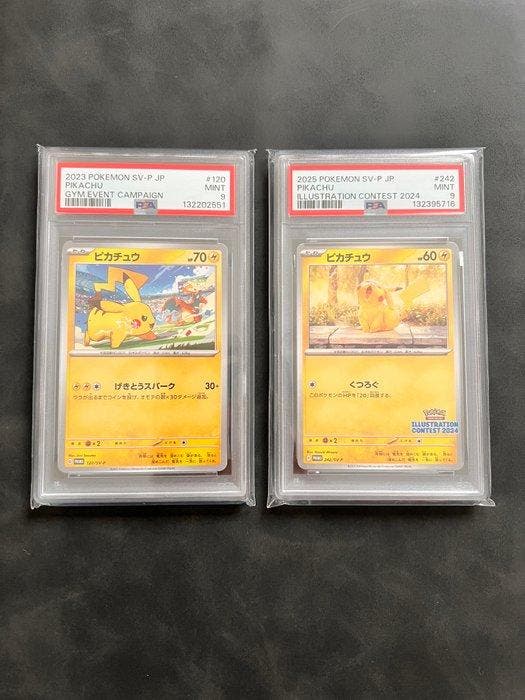 Pokémon - 2 Graded card - Pikachu 120/SV-P; 242/SV-P Promo, Hobby & Loisirs créatifs, Jeux de cartes à collectionner | Pokémon