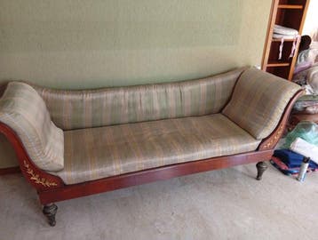 Sofa - Walnoot - Dormeuse in keizerlijke stijl