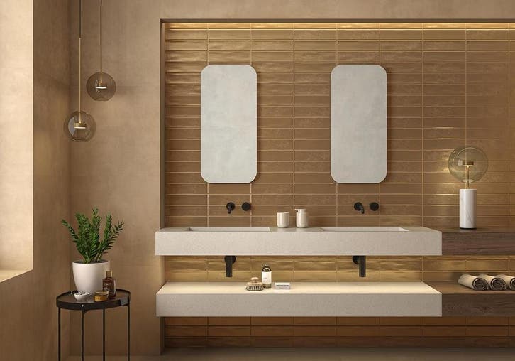 Wandtegel Marrazzi Aur Gold Goud Mat 7,5x30 (Muurtegels), Doe-het-zelf en Bouw, Tegels, Minder dan 20 cm, 20 tot 40 cm, 10 m² of meer