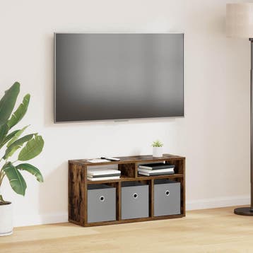 vidaXL Laagkast met lade Rook Eiken 72 x 22,5 x 38 cm, Verzenden, Nieuw