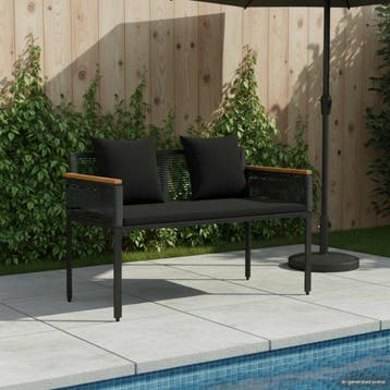 vidaXL Tuinbank 2 -Seater 117 x 54 x 74.5 cm poly rattan, Verzenden, Nieuw