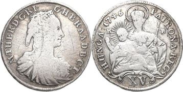 15 Kreuzer 1744 Habsburg Maria Theresia 1740-1780, Verzenden, België