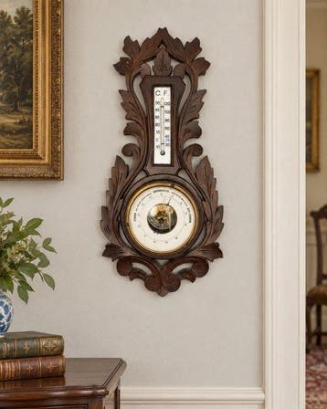Barometer - Hout, Metaal - Barometer