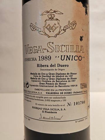 1989 Vega Sicilia, Unico - Ribera del Duero Gran Reserva - 1, Verzamelen, Wijnen, Nieuw