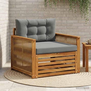 vidaXL Buiten Midden Sofa Naturel, Verzenden, Nieuw