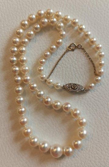 Sans prix de réserve - Collier de perles - 18 carats Or