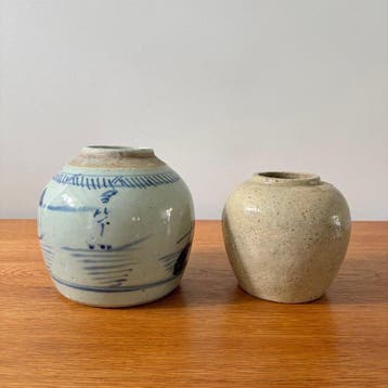 Gemberpot (2) - Aardewerk - Set gemberpotten, Antiek en Kunst