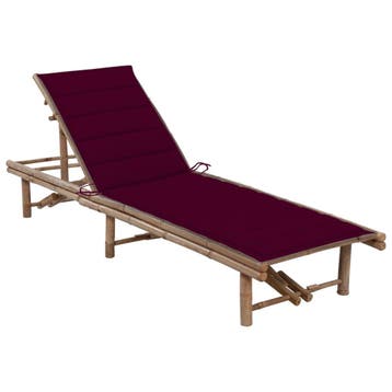 vidaXL Ligbed met kussen bamboe, Tuin en Terras, Verzenden, Nieuw