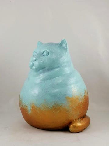 Vanessa Bonino - sculptuur, Gattone - 19 cm - Terracotta