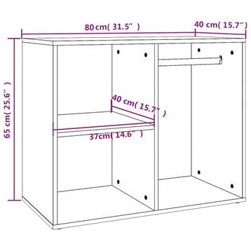 vidaXL Kledingkast 80x40x65 cm bewerkt hout wit, Verzenden, Nieuw